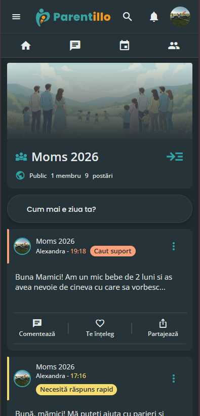 Aplicația Parentillo pe telefon